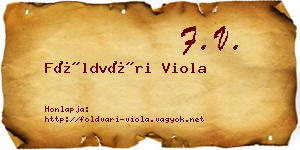 Földvári Viola névjegykártya